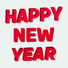 Happy New Year 3D text effect Vector Design