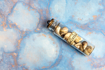 Small Glass Bottle With Sea Shells