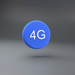 Round internet icon 3d illustration