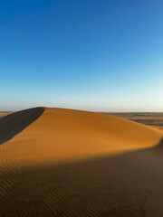 Fototapeta na wymiar Dune 17 in Namibia. Sandy dunes at sunset. Wild desert nature in Africa.