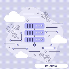 Database, web server, file storage flat design style vector concept illustration