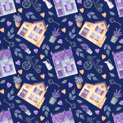 Pattern with houses 2
