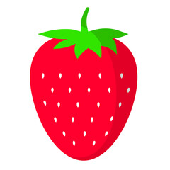 strawberry icon vector isolated on white background. Garden strawberry fruit or strawberries flat color vector icon for food apps and websites
