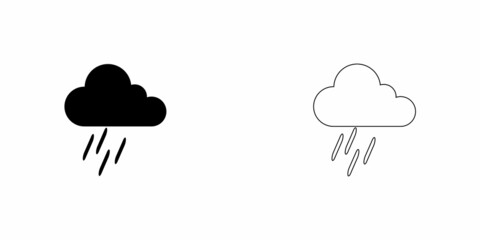 Rain clouds icon vector. Simple weather sign.