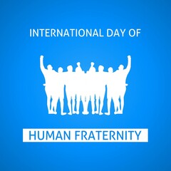 International day of human fraternity 4 February vector illustration.  - obrazy, fototapety, plakaty