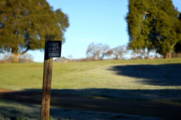 No trespassing sign in nature