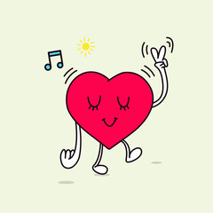 happy valentines day and character design of heart.