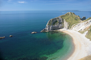 Man o' War Bay and beach, near Durdle Door, Jurassic Coast World Heritage Site, Dorset, UK
