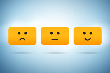 Illustration of customer feedback with faces