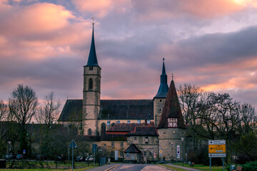 church at night