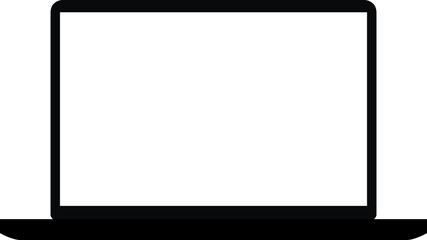 Obraz premium Laptop with empty white screen. Modern digital technology