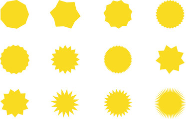 yellow shopping labels collection.  Special offer price tag. Sale or discount sticker