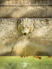 Detail of the Roi René fountain at the top of the Cours Mirabeau avenue in Aix en Provence