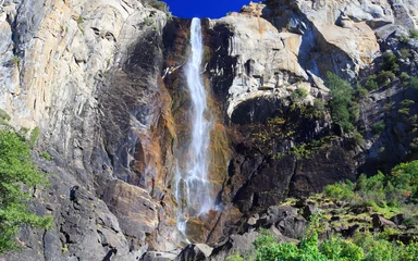 Fotobehang Bridal Veil falls in yosemite national park California on summer © losonsky