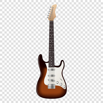 Modern electrical guitar. Realistic musical instrument classic design. Music and hobby concept
