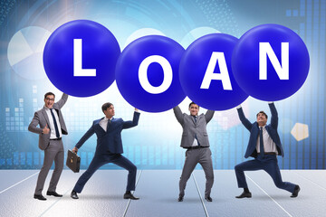 Businessmen in the load and debt concept