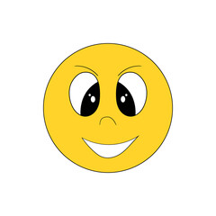 Smile icon in trendy flat style. Happy face isolated on white background. Smiley face icons. Trendy vector illustration. Contour graphics for design