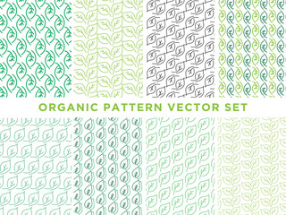 seamless organic leaf pattern design collection vector template