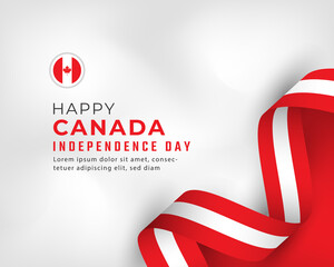 Happy Canada Independence Day July 1st Celebration Vector Design Illustration. Template for Poster, Banner, Advertising, Greeting Card or Print Design Element
