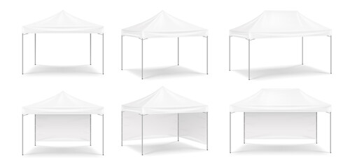 White folding promotion tent, outdoor mobile marquee for marketing exhibition or trade © Iryna Petrenko
