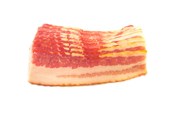 Raw Bacon Isolated Over a White Background