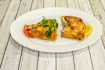 whole roasted chicken baked perfectly. Cheap, easy and very tasty recipe
