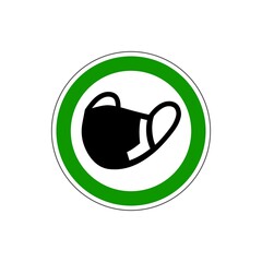 Yes!  It is allowed for everyone to wear a mask. Vector. The icon with a green contour on a white background. For any use. Warns.