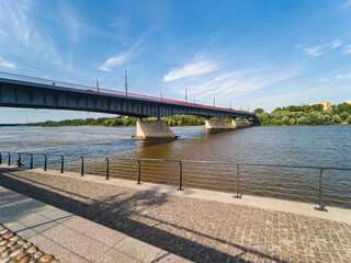 Fototapeta na wymiar Świętokrzyski Bridge on the Vistula River - Warsaw
