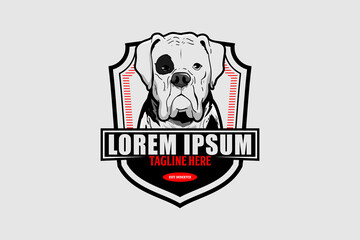 animal bulldog head logo vector template