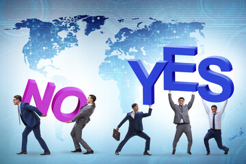 Businessmen in YES NO concept