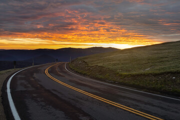 Fototapeta na wymiar Trail Ridge Road Sunrise in Rocky Mountain National Park located in Estes Park Colorado