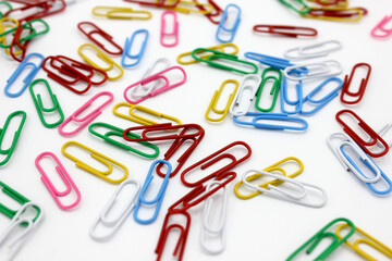 colored clips on a white background.