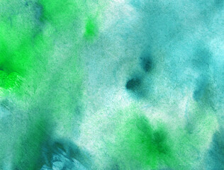 Abstract pastel watercolor background. Blue sky and green pastel hand-painted watercolor texture on paper. Great for the fabric, backgrounds, wallpapers, covers and packaging.