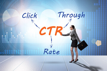 CTR click through rate concept with business people