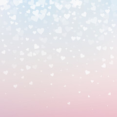 White heart love confettis. Valentine's day gradie