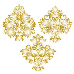 Oriental vector damask patterns for greeting cards and wedding invitations.