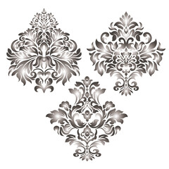 Oriental vector damask patterns for greeting cards and wedding invitations.