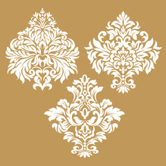 Oriental vector damask patterns for greeting cards and wedding invitations.