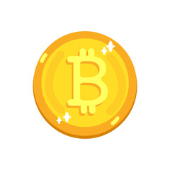 Golden bitcoin icon Vector illustration. Sign payment symbol of cryptocurrency, virtual currency
