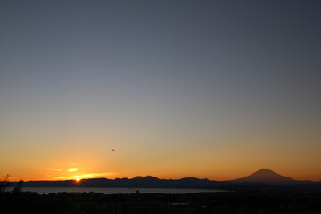 sunset over the city