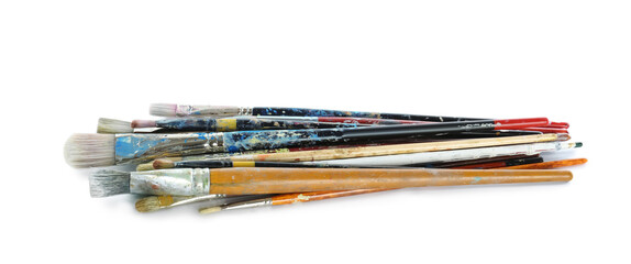 Obraz premium Set of paintbrushes on white background. Art supplies