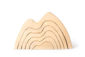 eco wooden toy mountains, Montessori toys for the development of fine motor skills, zero waste toy concept