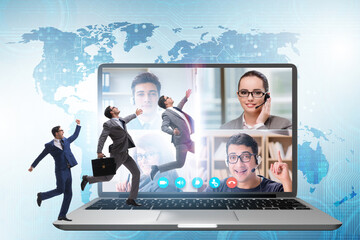 Videoconferencing concept with people in online call