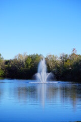 A beautiful clear blue community pond or lake