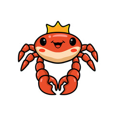 Cute little crab king cartoon