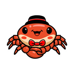 Cute little crab magician cartoon