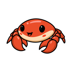 Fototapeta premium Cute little orange crab cartoon