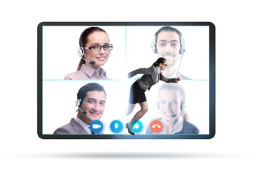 Videoconferencing concept with people in online call