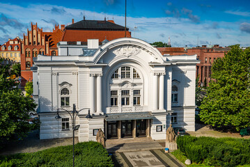 Torun, Poland - August 11, 2021. Wiliam Horzyca Theatre in Summer