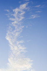 blue sky with clouds in winter evening